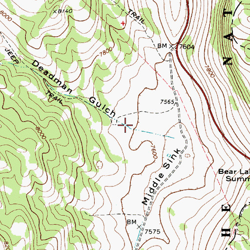 Topographic Map of Deadman Gulch, UT