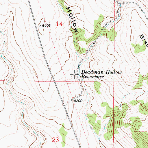 Topographic Map of Deadman Hollow Reservoir, UT