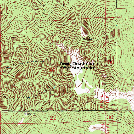 Topographic Map of Deadman Mountain, UT