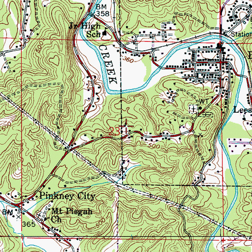 Topographic Map of Brookside Elementary School, AL