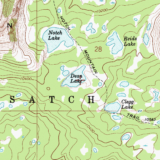 Topographic Map of Dean Lake, UT