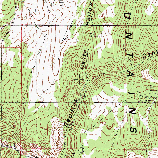 Topographic Map of Death Hollow, UT