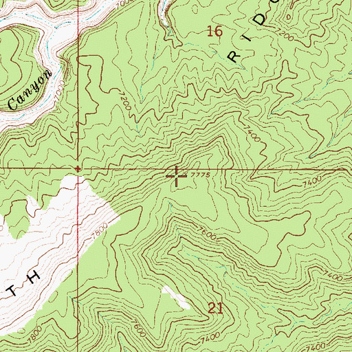 Topographic Map of Death Ridge, UT
