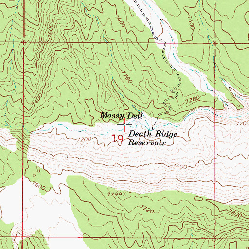 Topographic Map of Death Ridge Reservoir, UT