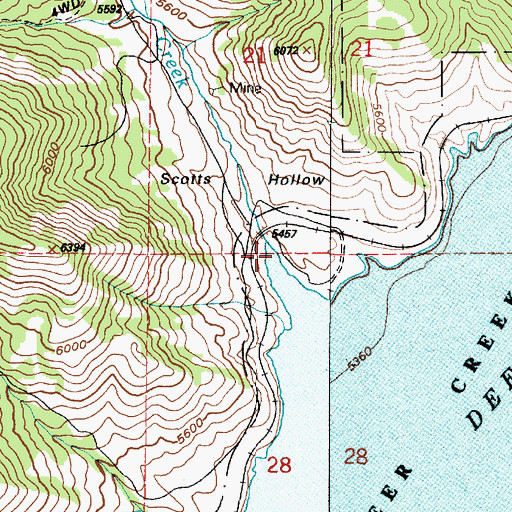 Topographic Map of Decker Creek, UT