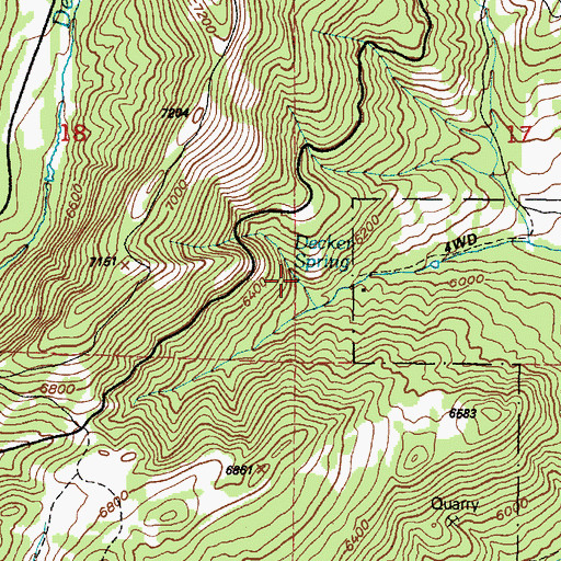 Topographic Map of Decker Spring, UT
