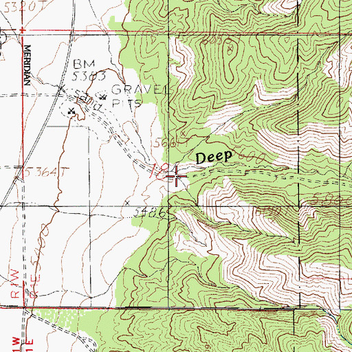 Topographic Map of Deep Canyon, UT