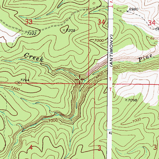 Topographic Map of Deep Creek, UT