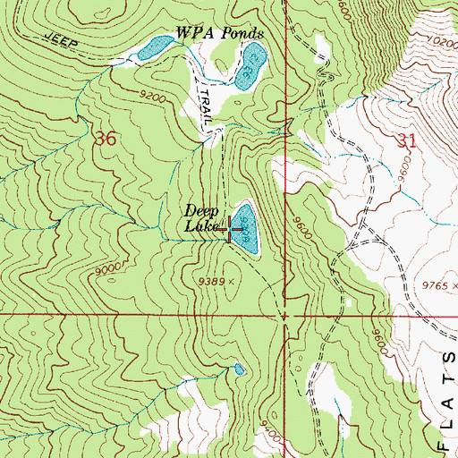 Topographic Map of Deep Lake, UT