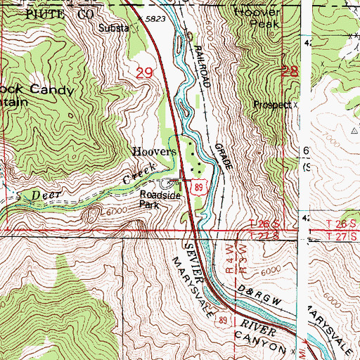 Topographic Map of Deer Creek, UT