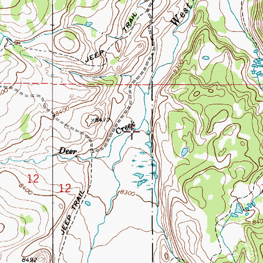 Topographic Map of Deer Creek, UT