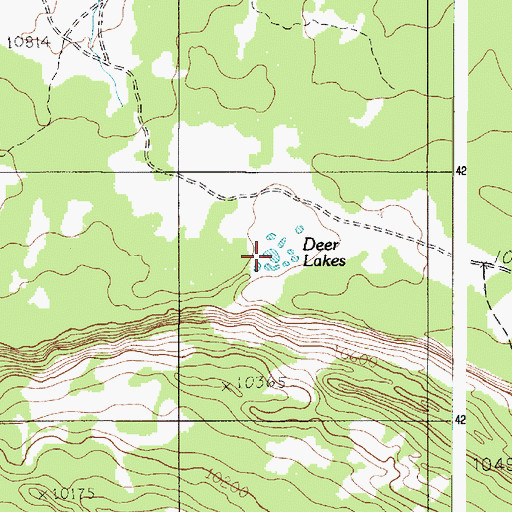 Topographic Map of Deer Lakes, UT