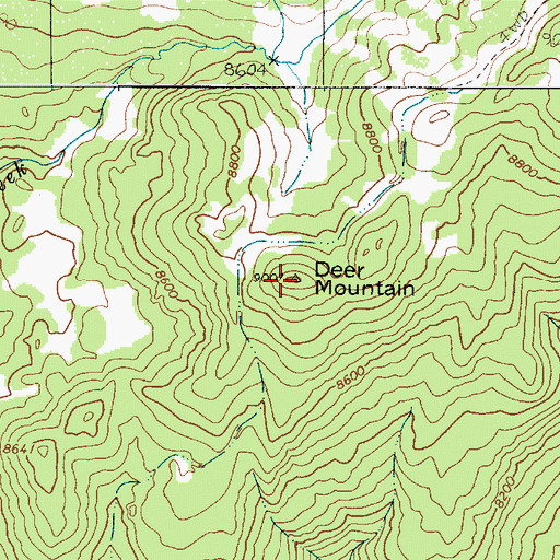 Topographic Map of Deer Mountain, UT
