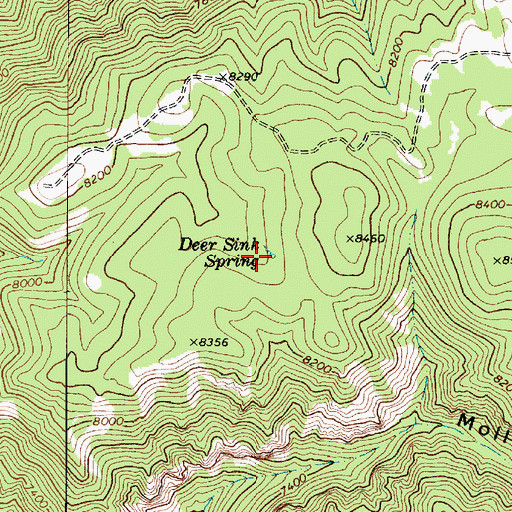 Topographic Map of Deer Sink Spring, UT