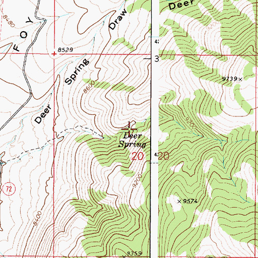 Topographic Map of Deer Spring, UT