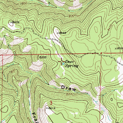 Topographic Map of Deer Spring, UT