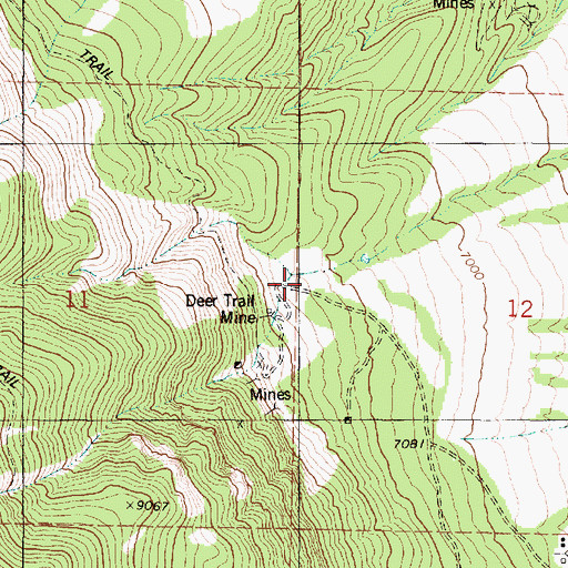 Topographic Map of Deer Trail Mine, UT