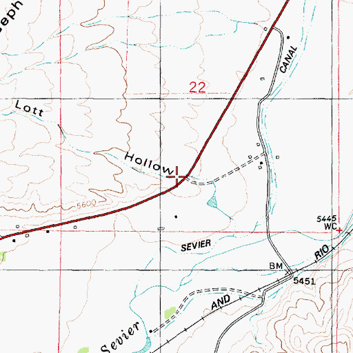 Topographic Map of Dell Lott Hollow, UT