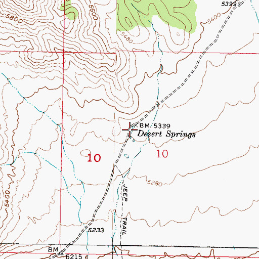 Topographic Map of Desert Springs, UT