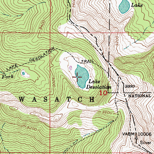 Topographic Map of Lake Desolation, UT