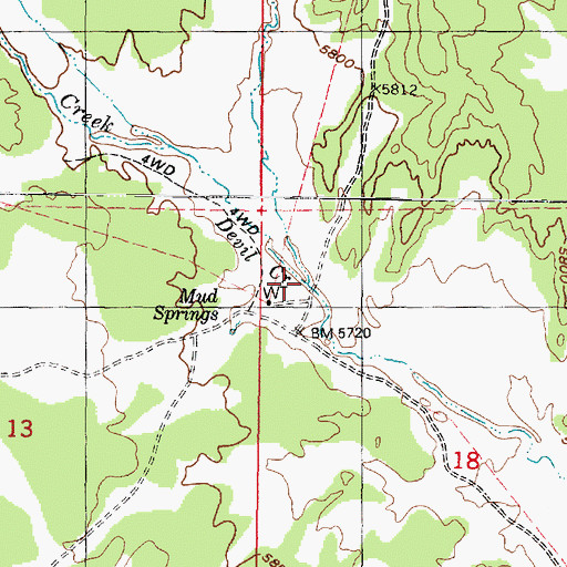 Topographic Map of Devil Creek, UT