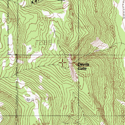 Topographic Map of Devils Gate, UT
