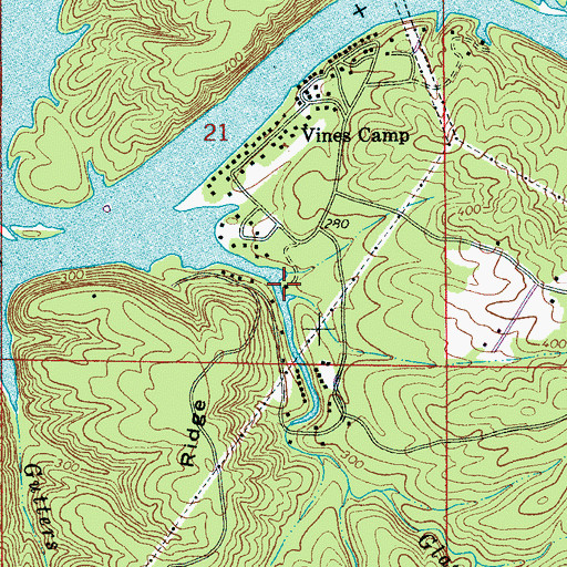 Topographic Map of Burneys Camp, AL