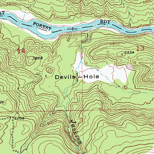 Topographic Map of Devils Hole, UT