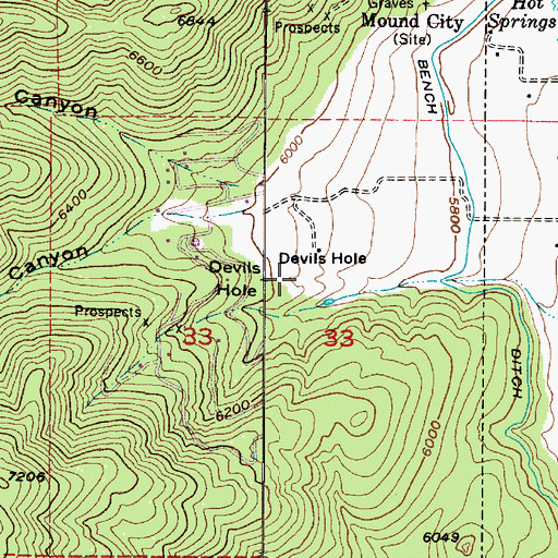 Topographic Map of Devils Hole, UT