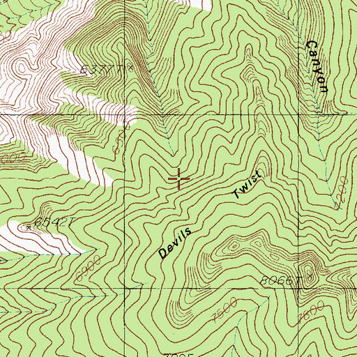 Topographic Map of Devils Twist, UT