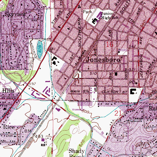 Topographic Map of Burstall (historical), AL