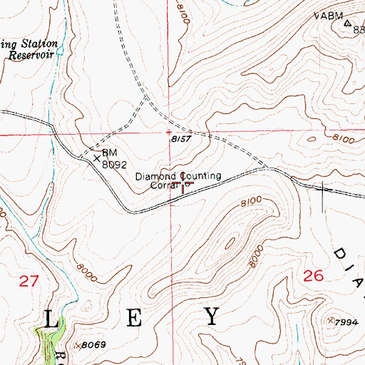 Topographic Map of Diamond Counting Corral, UT