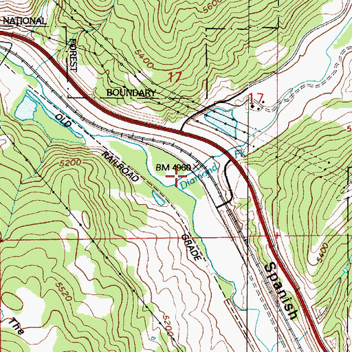 Topographic Map of Diamond Fork, UT