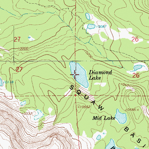 Topographic Map of Diamond Lake, UT