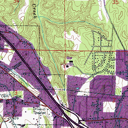 Topographic Map of Butterfield Junior High School, AL