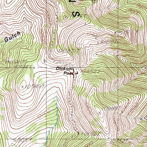 Topographic Map of Dickson Pass, UT