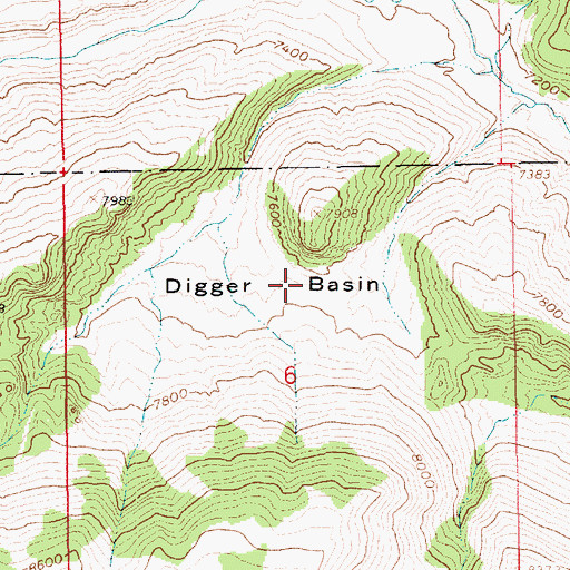 Topographic Map of Digger Basin, UT