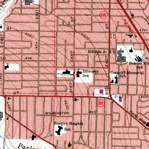 Topographic Map of Dilworth Elementary School, UT