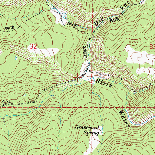 Topographic Map of Dip Vat Creek, UT