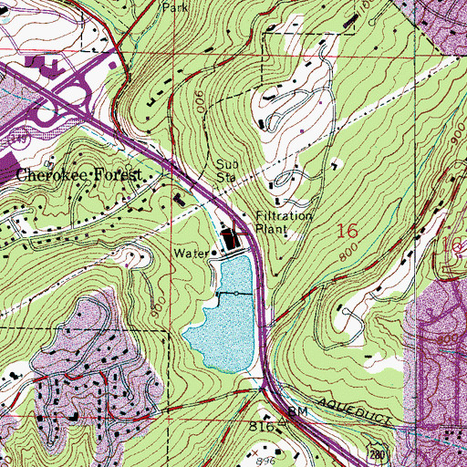 Topographic Map of Cahaba Filter Plant, AL