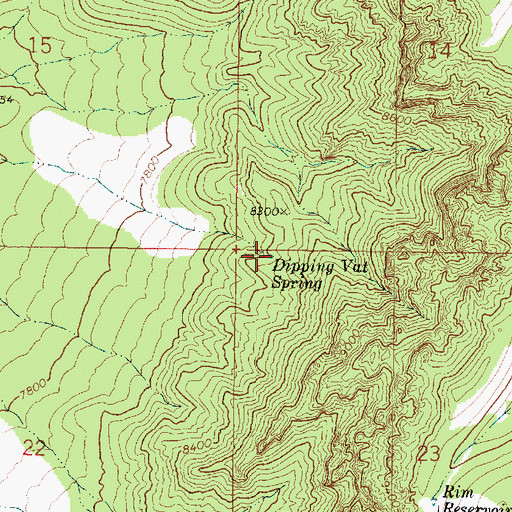 Topographic Map of Dipping Vat Spring, UT