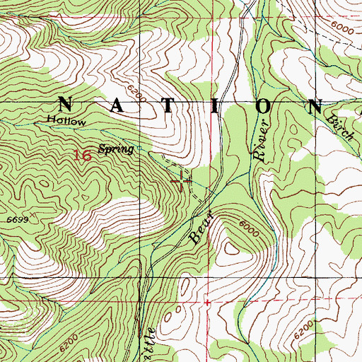 Topographic Map of Dips Hollow, UT