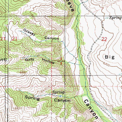 Topographic Map of Dirty Hollow, UT