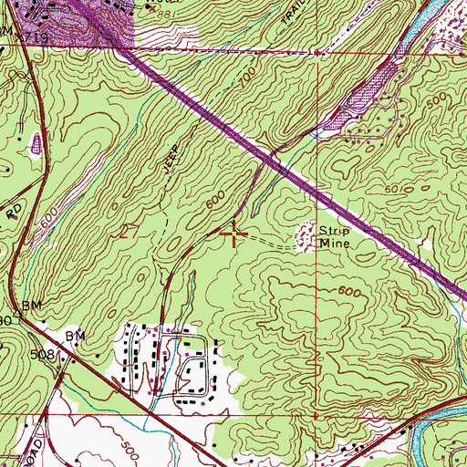 Topographic Map of Cahaba Mall Shopping Center, AL