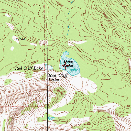 Topographic Map of Docs Lake, UT