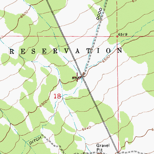 Topographic Map of Dodd Ditch, UT