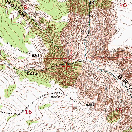 Topographic Map of Dodds Hollow, UT