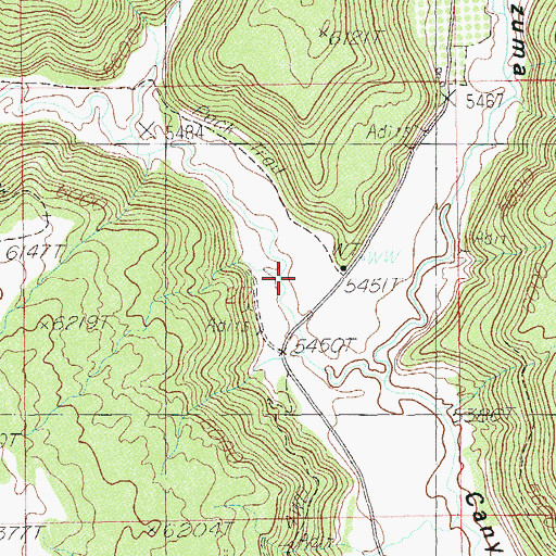 Topographic Map of Dodge Canyon, UT