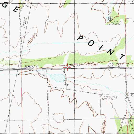 Topographic Map of Dodge Point, UT