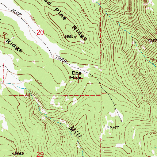 Topographic Map of Doe Hole, UT